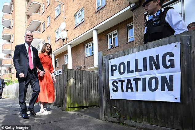 Exit polls provide a generally accurate first impression of how the mood might shift, experts say. This year, pollsters will interview around 17,000 voters, like Kier Starmer, pictured here casting his ballot