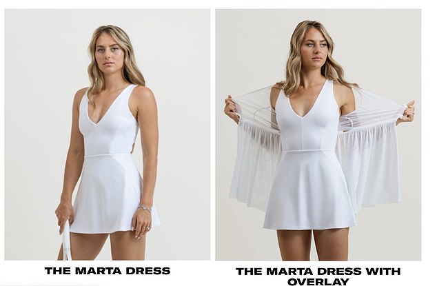The dress - both with and without coverage - is available for purchase at Wilson online