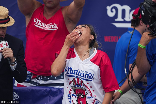 Miki Sudo set a new world record for the women's competition by eating 50 hot dogs in 10 minutes