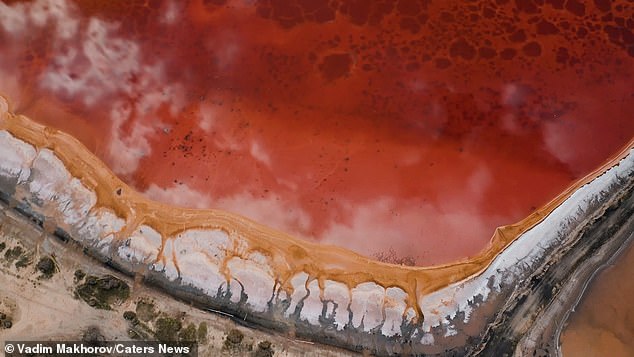 To see the famous pink color of this lake, you should visit it during warm and dry weather, Vadim explains