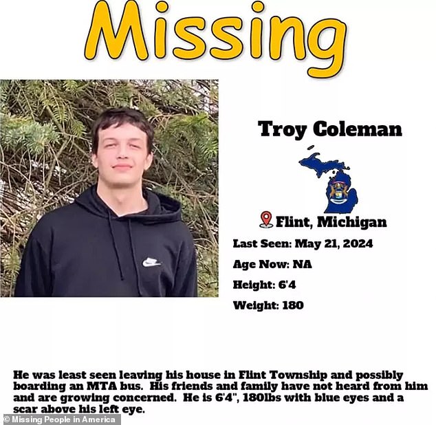 Troy disappeared from Mt. Morris Township on May 21 and his family has been making desperate pleas for his return for more than seven weeks.