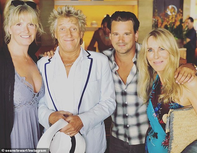 Alana and Rod - who married in 1979 and divorced five years later, pictured in 2019 with Rod's new wife Penny Lancaster, left