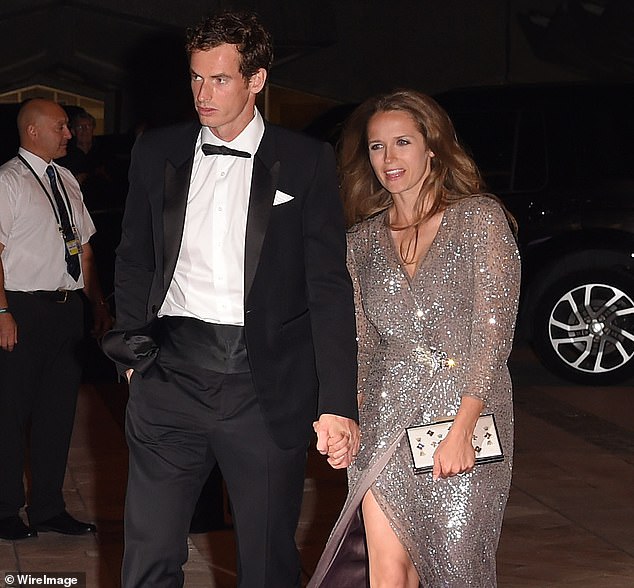 Murray with his wife Kim at the Champions Dinner in 2016, hours after winning Wimbledon for the second time