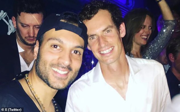 He partied until the early hours at a famous Mayfair nightclub (pictured with DJ Lohrasp Kansara)
