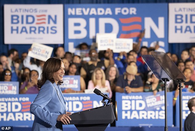 Biden appeared to emphasize his nomination of Kamala Harris as the first black female vice president of the United States