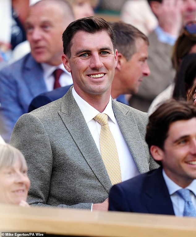 Despite the disappointment of Australia being knocked out of the T20 World Cup, the Test captain was all smiles as he watched Novak Djokovic win on centre court