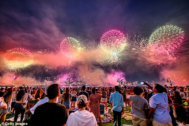 A look at the Macy's fireworks display in New York City celebrating the 248th Independence Day of the United States, from Hoboken, New Jersey