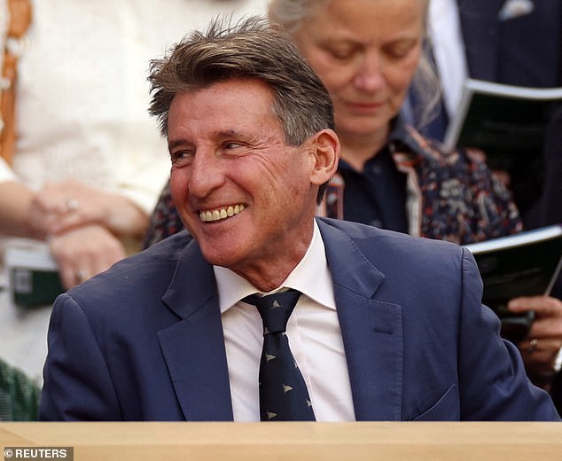 Sebastian Coe, resident of the International Association of Athletics Federations, was all smiles in the Royal Box