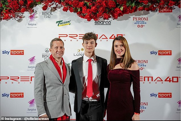 Before he could fulfil his Formula 1 dream, the teenager had to convince his mother Terri (right) to abandon his private education at King Edward VI Grammar School.