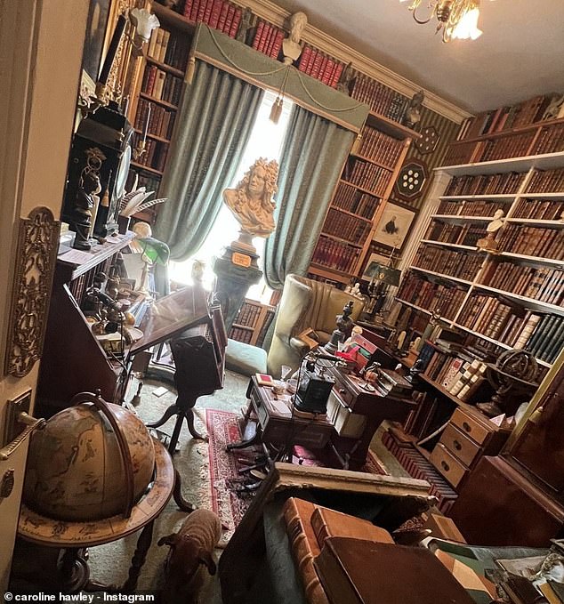 The presenter runs a successful antiques business called Hawleys Auctioneers, which is based in a large Georgian room that once served as the drawing room of the Albion Inn (pictured is a room in the building)