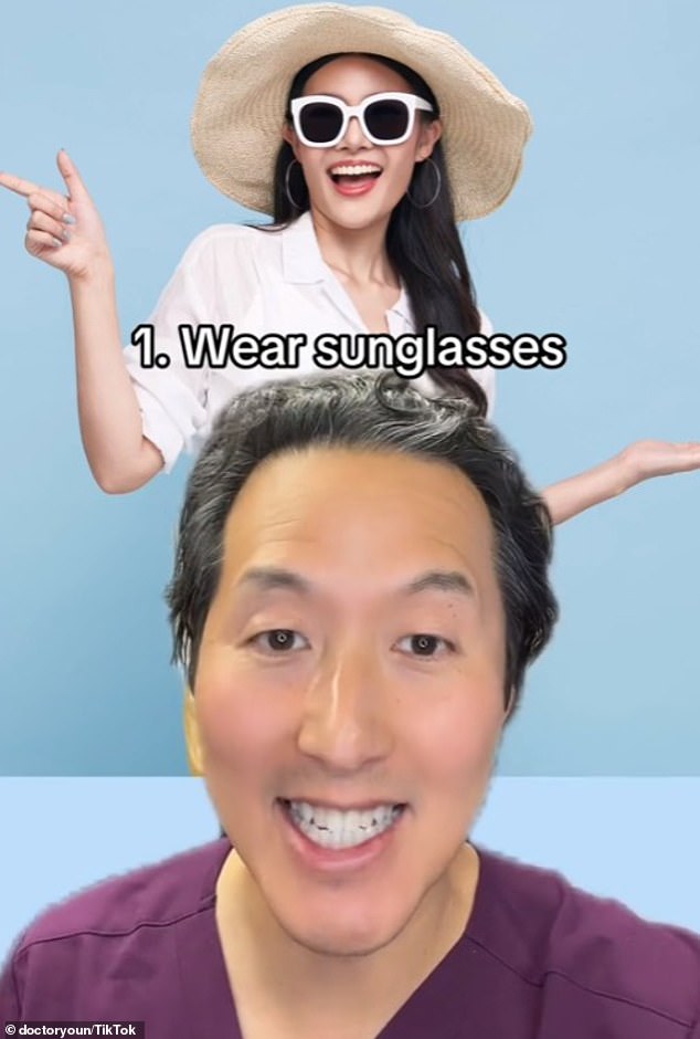 In this clip, Youn shared his expertise on how to prevent and reverse aging in the eye area, starting with just one simple rule: wear sunglasses