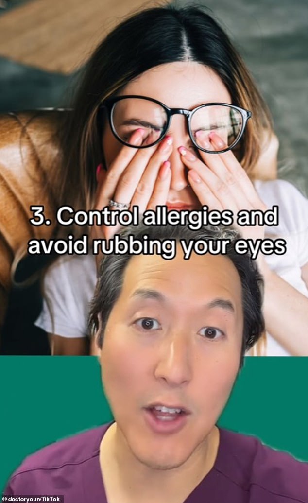 The third tip the doctor gave was to make sure you keep your allergies under control this season and to avoid rubbing your eyes