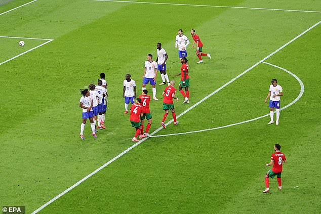 Fernandes' curling effort went over the top of the French goal, leaving the match level