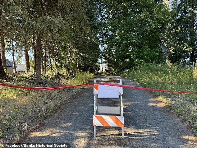 The driveway to the house was closed off when the demolition took place