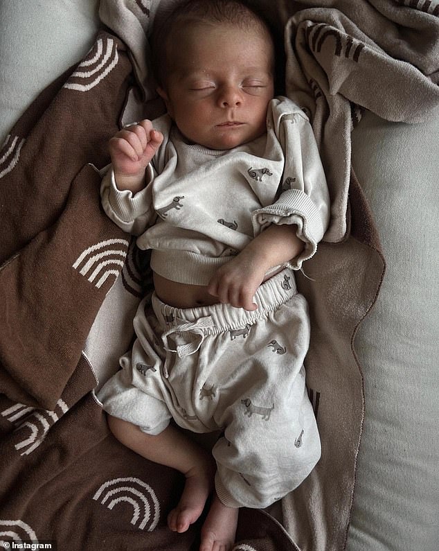 On Friday, the 32-year-old Vikings actor and his wife shared the exciting news in a joint Instagram post featuring a photo of their newborn son sleeping