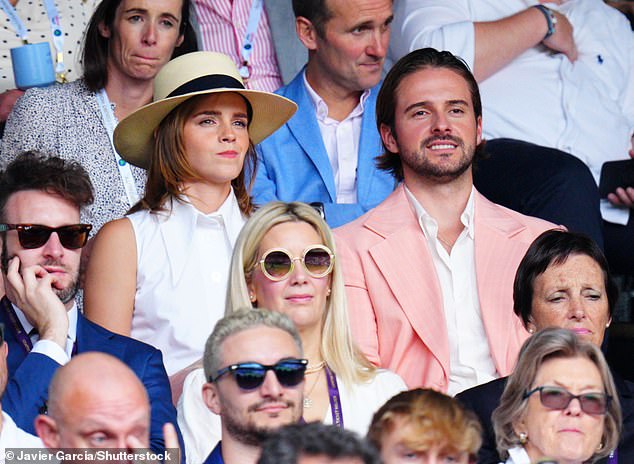 Emma, ​​who is pursuing a part-time masters degree at Oxford University, split from her ex-boyfriend Brandon Green, son of controversial business magnate Sir Philip (pictured with her brother Alex in July 2023) at least a year ago