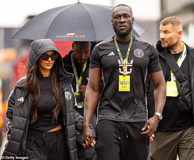 Meanwhile, the 30-year-old rapper wore a black and pink football shirt of David Beckham's club - International Miami Football Club