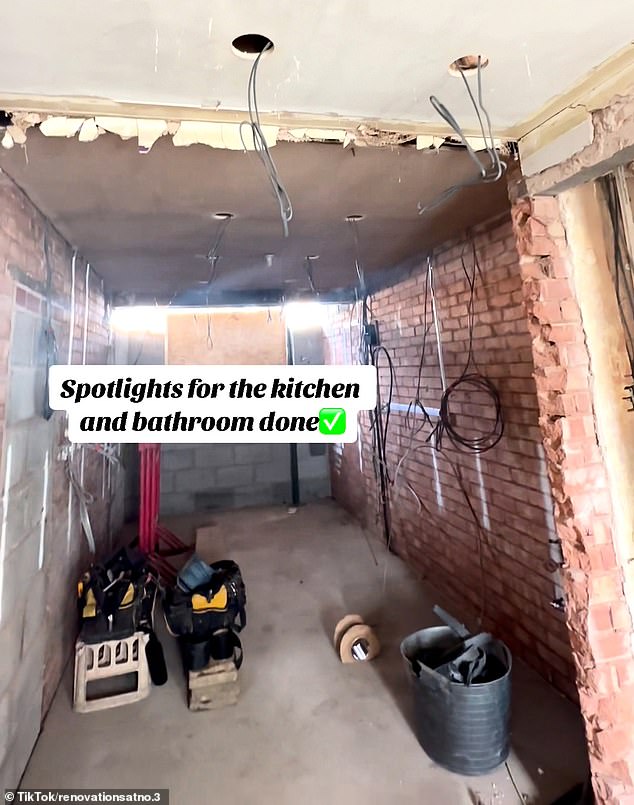 They had also managed to install downlights, whilst tackling the daunting task of electrical work by fitting and powering every socket and light switch.