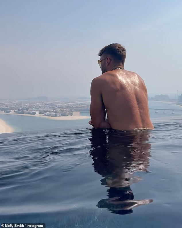 The model captured Tom taking a dip in the infinity pool