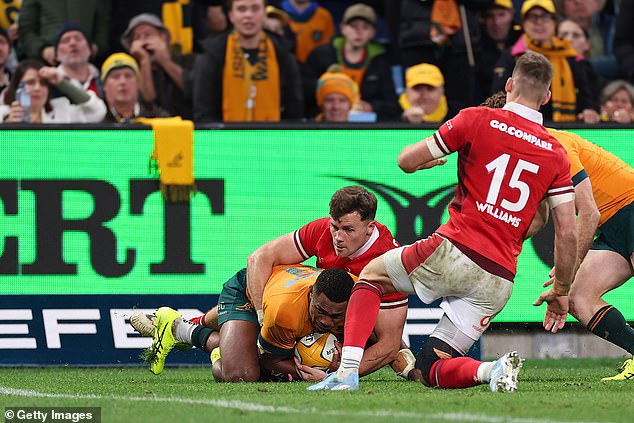 Wallabies' Filipo Daugunu scored for the Wallabies to put the home side back in front