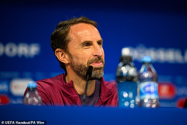 England manager Gareth Southgate (pictured at a press conference on Friday) rates Trippier highly