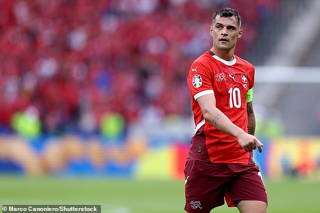 Granit Xhaka (pictured) and his Swiss team will be a huge test for the Three Lions