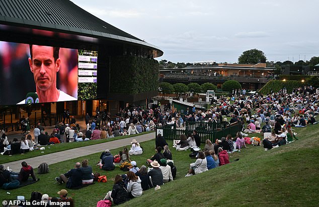 Hundreds of fans gathered at Murray Mount earlier this week to watch the tributes on Centre Court