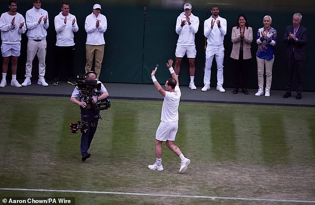 Centre Court paid tribute to the former world number 1 after defeat to John Peers and Rinky Hijikata