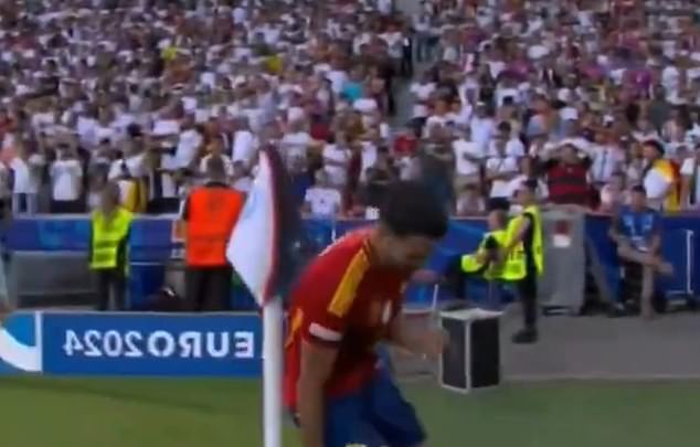 The midfielder celebrated the corner flag and circled it, a touching nod to his father