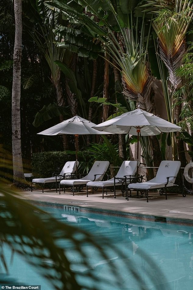 The refreshing, palm-fringed pool at the Brazilian Court offers the perfect escape from prying eyes