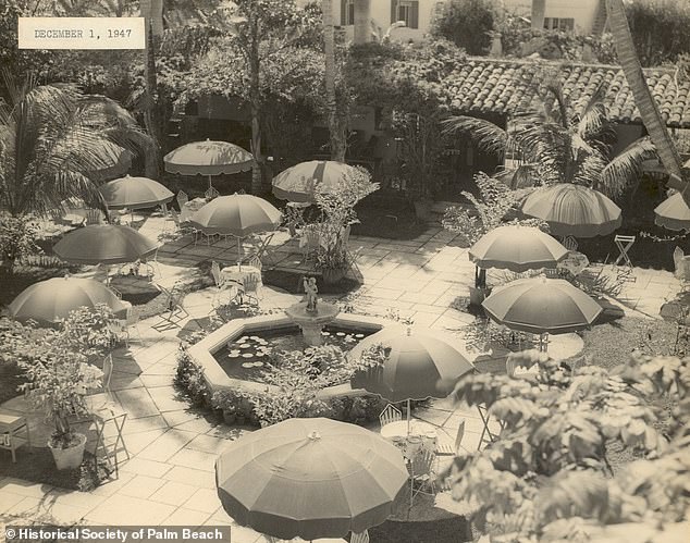 The courtyard after the renovation following a devastating hurricane in 1947