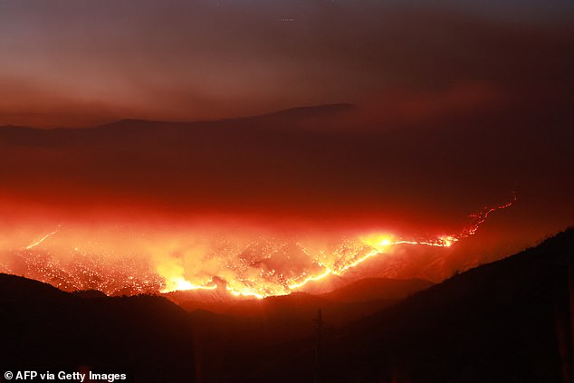 The Basin fire, pictured above, is currently the state's largest fire at over 14,000 acres