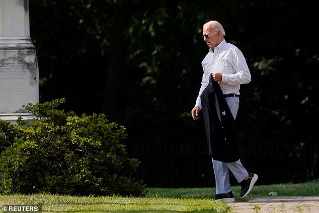 Biden arrives at St Joseph's at Brandywine Roman Catholic Church to attend Mass in Wilmington, Delaware