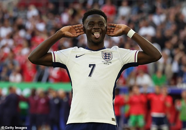 After the changes it didn't take long for Bukayo Saka to level the score for England