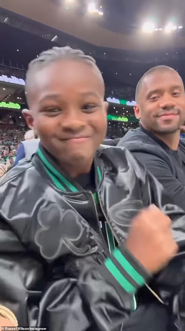 Wilson is also seen at an NBA game with his stepson Future, whose father, rapper Future, co-parents with his ex-partner Ciara