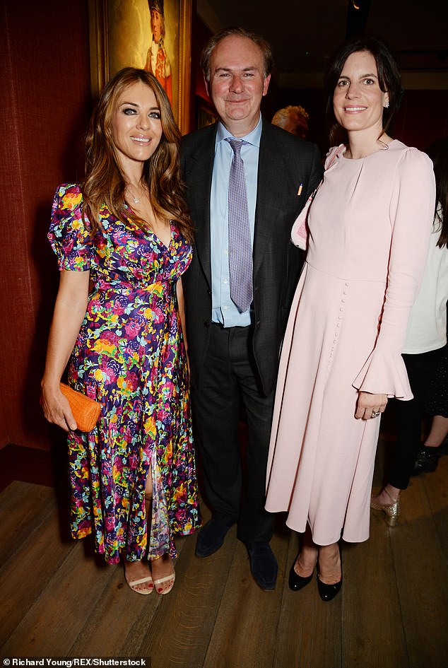 Lady Laura and William with Liz Hurley at a book launch in London in 2019