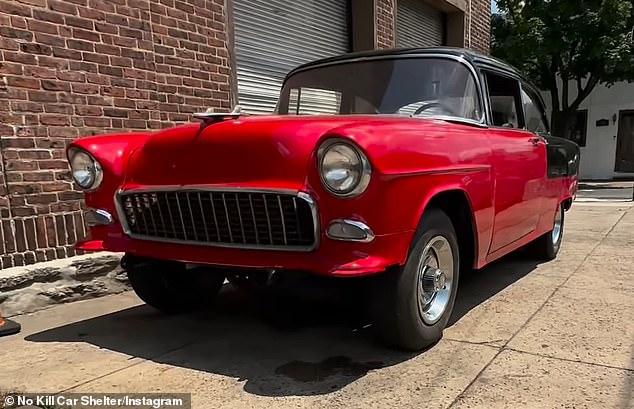 Pictured: A 1955 Chevy 210 being restored in the shop