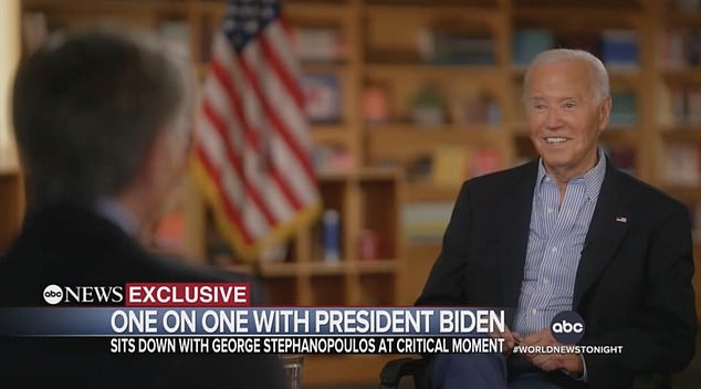 Biden gave ABC News' George Stephanopoulos a 107-word stream of nonsense when asked to explain his car crash during a debate with former President Donald Trump