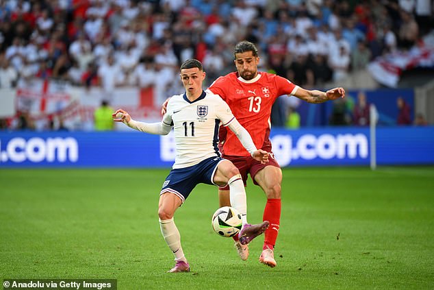 Swiss journalists claimed that Phil Foden was reduced to the role of 'an extra' throughout the match