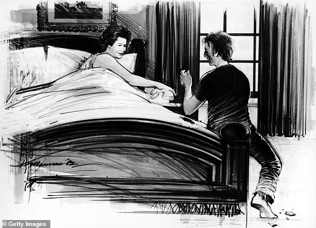 A sketch of Fagan speaking to the Queen in her bedroom on the morning of July 9, 1982