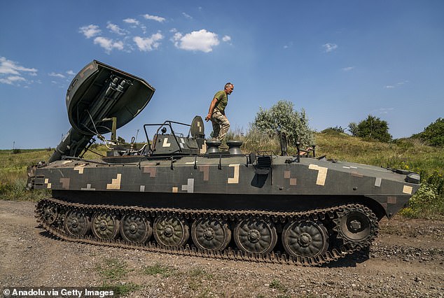 The war in Ukraine rages on. Soldiers test a UR-77 mine clearing vehicle in Donetsk Oblast