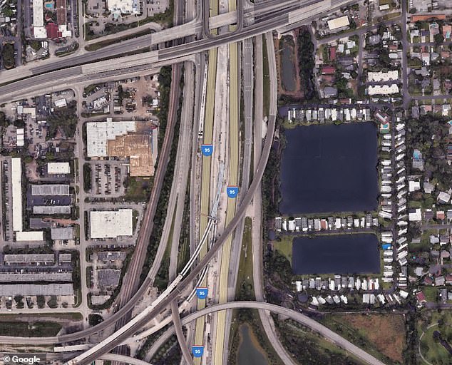 An aerial view of the deadliest mile of road in the U.S., located just a stone's throw from Fort Lauderdale-Hollywood International Airport