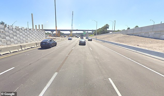 Pictured: The deadliest mile in the U.S. is a stretch of Interstate 95 in Fort Lauderdale, Florida, which has 50 times more fatal car crashes than the average highway.