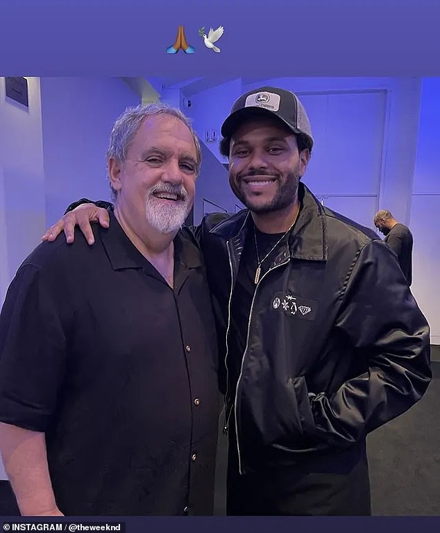 The Weeknd shared a photo of himself with Landau, together with folded hands and a dove