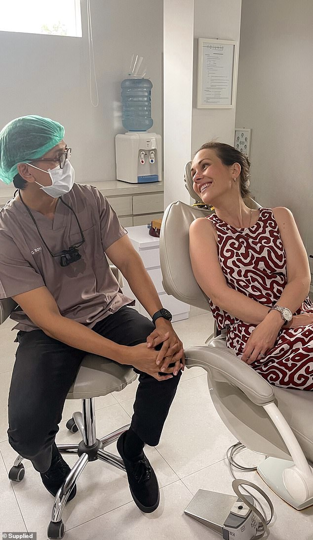 Kirstin Edwards, 38, has been traveling to Bali for vacation annually since 2016 – with the exception of 2020 and 2021 when border closures due to Covid were in place – and during these trips she has had her routine dental care done