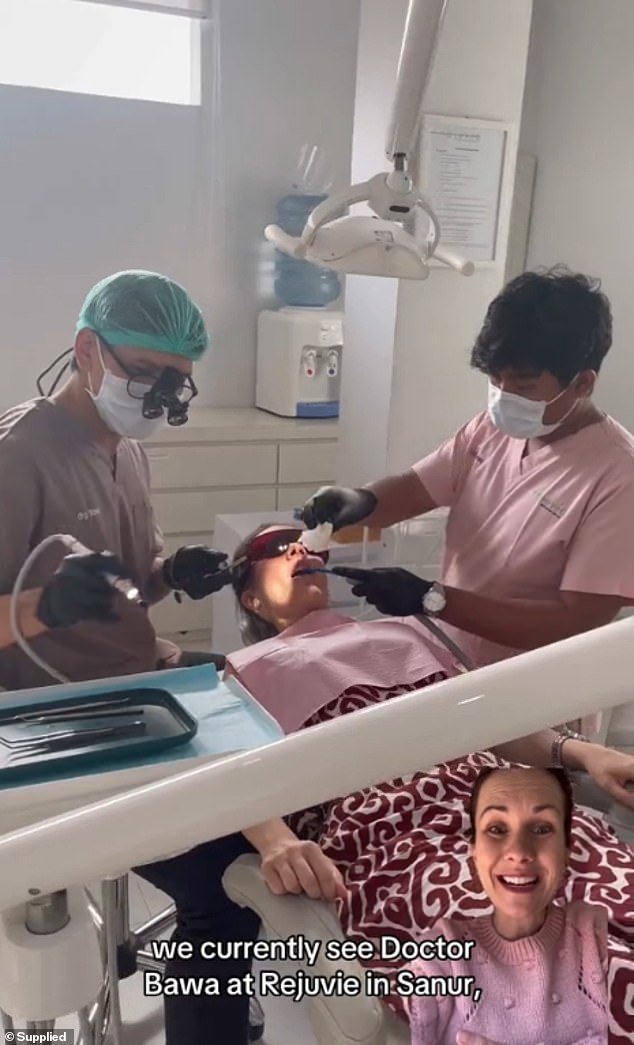 The businesswoman says that by cancelling her private health insurance, she can finance a one- to three-week holiday in Bali, including a visit to the dentist.