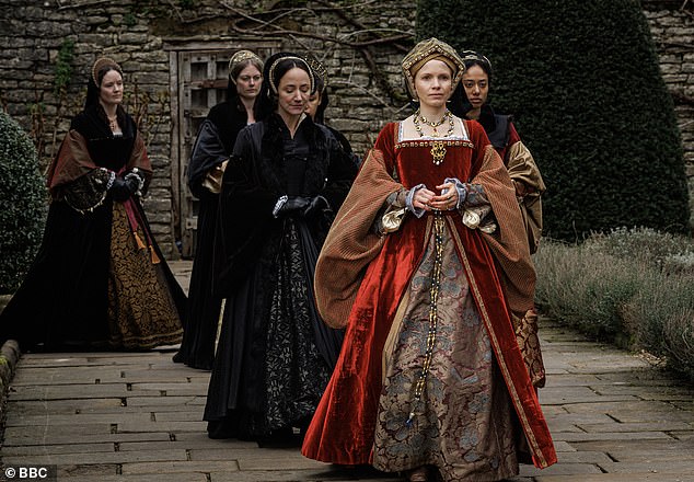 This follows the news that Wolf Hall will return with a noticeably more diverse cast of actors portraying the Tudor nobility (pictured Kate Phillips as Henry's third wife, Jane Seymour, and Cecilia Appiah, far right, as her sister-in-law Anne)