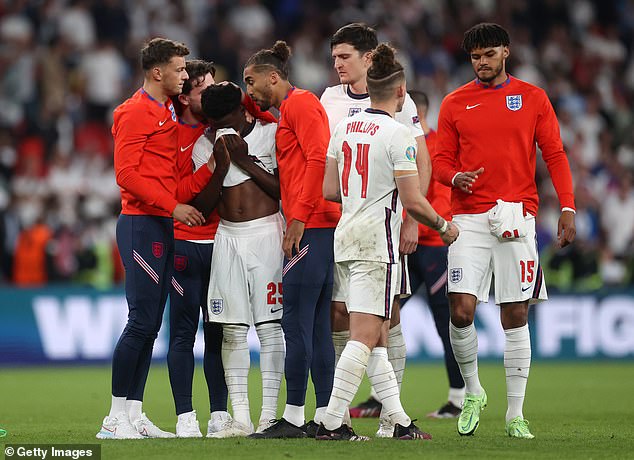 Saka was the victim of vile racist abuse three years ago after missing his penalty at Wembley