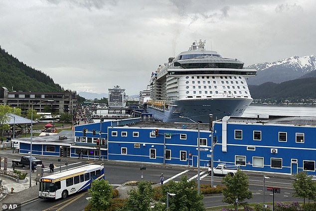 Cruise ships dock in downtown Juneau on June 9, 2023