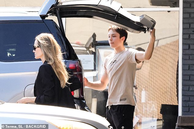 The 49-year-old Oscar winner was spotted on a rare outing with the teen in the posh Los Feliz neighborhood of Los Angeles